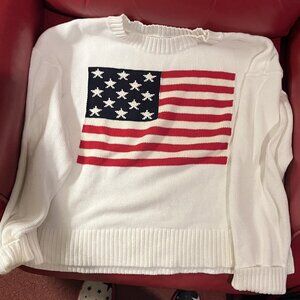 Old Navy Women's White American Flag Sweater  Gently worn. Size-Medium